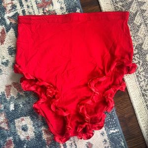 Handmade Red Vintage Ruffle Bloomers